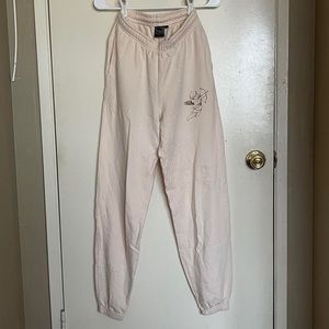 PacSun Cream Sweatpants with Cherub Print